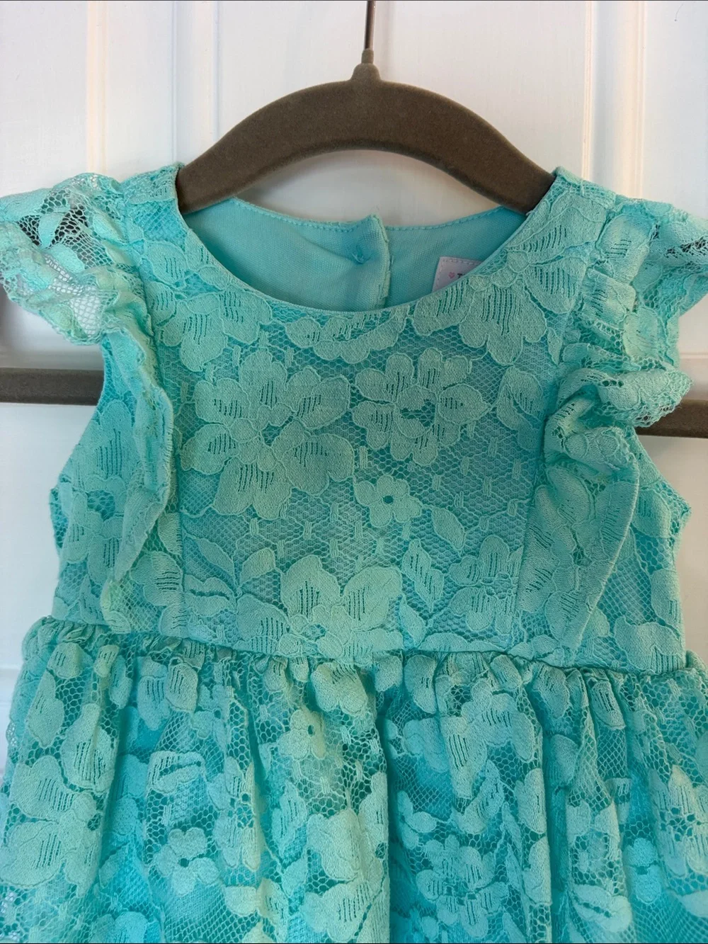The Children's Place Aqua Lace Flutter Dress